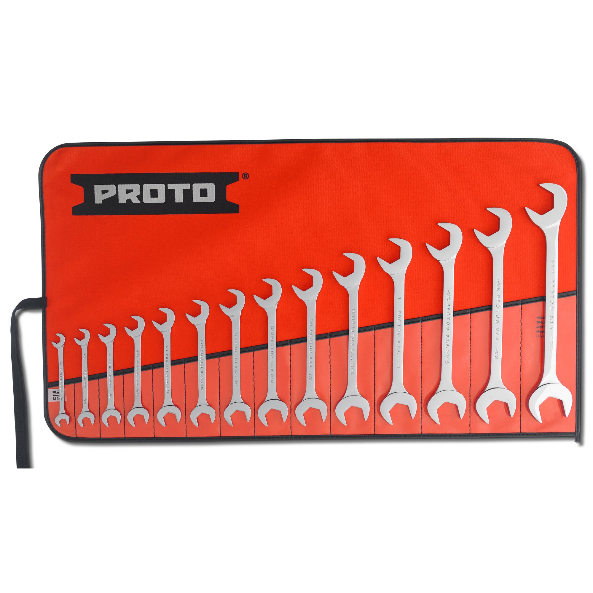 Proto® 14 Piece Full Polish Angle Open-End Wrench Set | PROTO