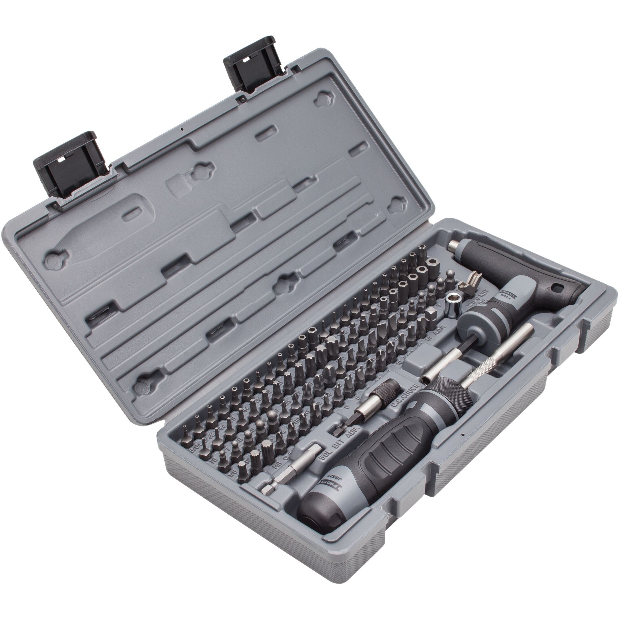 Proto® 91 Piece Multibit Set with Ratcheting Screwdriver and T